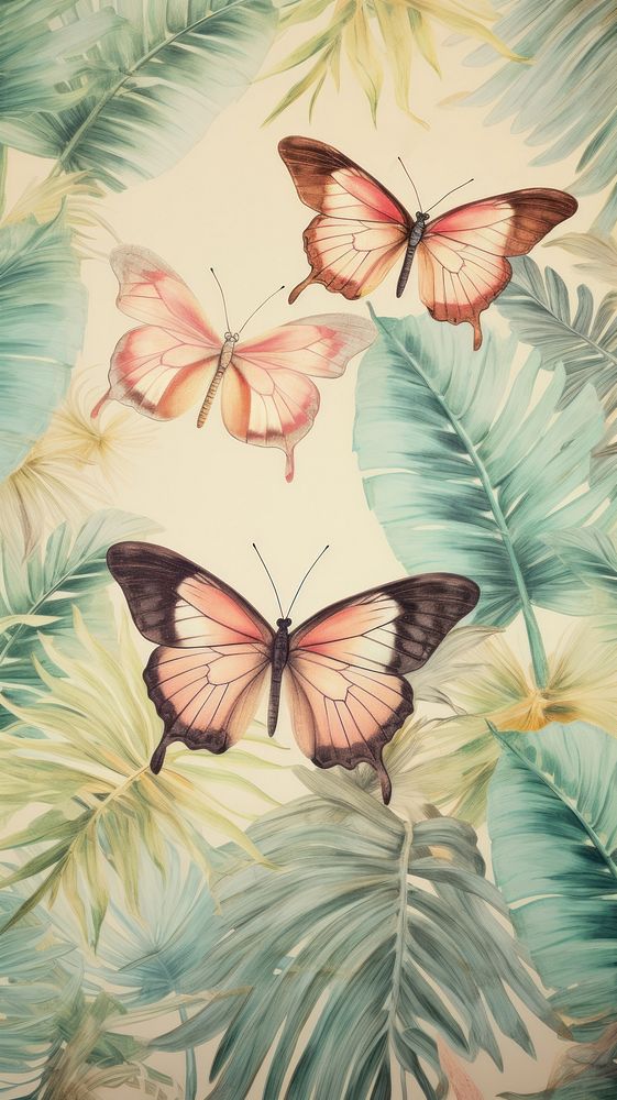 Wallpaper on moth sketch backgrounds butterfly.