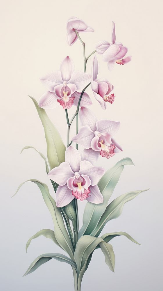 Wallpaper Orchid Drawing Flower Sketch. 