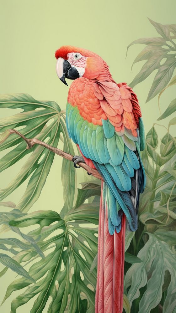 Wallpaper parrot with sunglass animal bird wing.