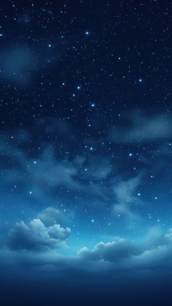  Blue night sky astronomy outdoors nature. AI generated Image by rawpixel.