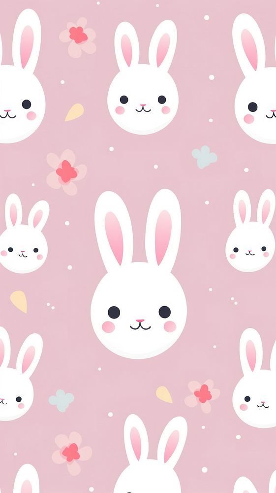 Seamless pattern of cute rabbit animal backgrounds cartoon.