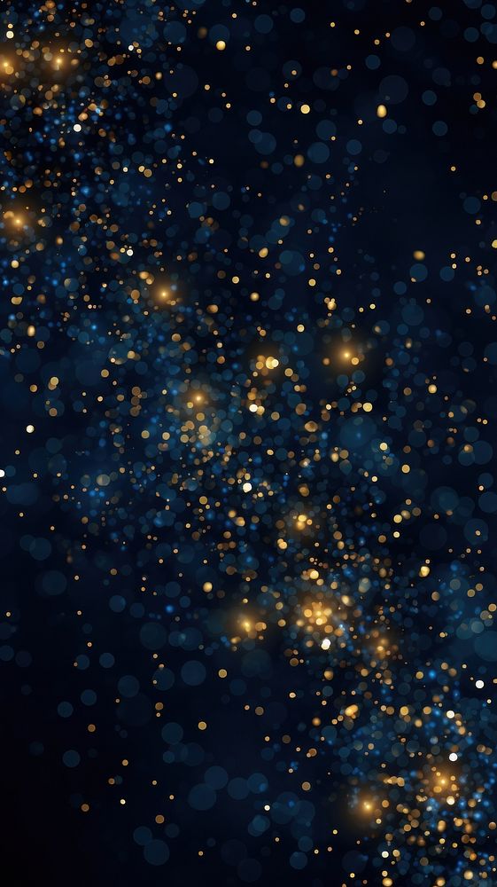  Shimmering golden particles on a dark blue background backgrounds astronomy universe. AI generated Image by rawpixel.