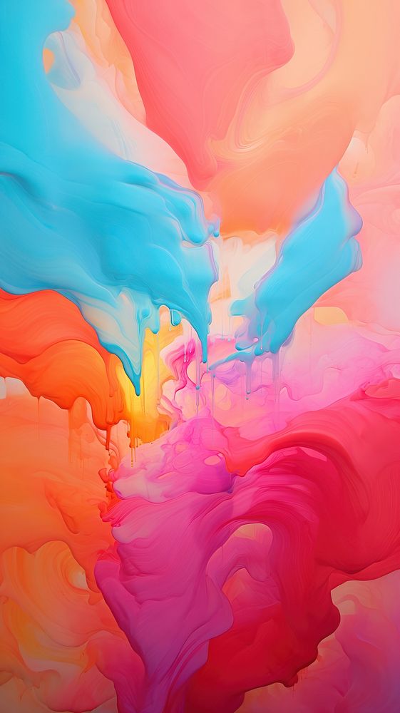 Painting pink blue red. AI generated Image by rawpixel.