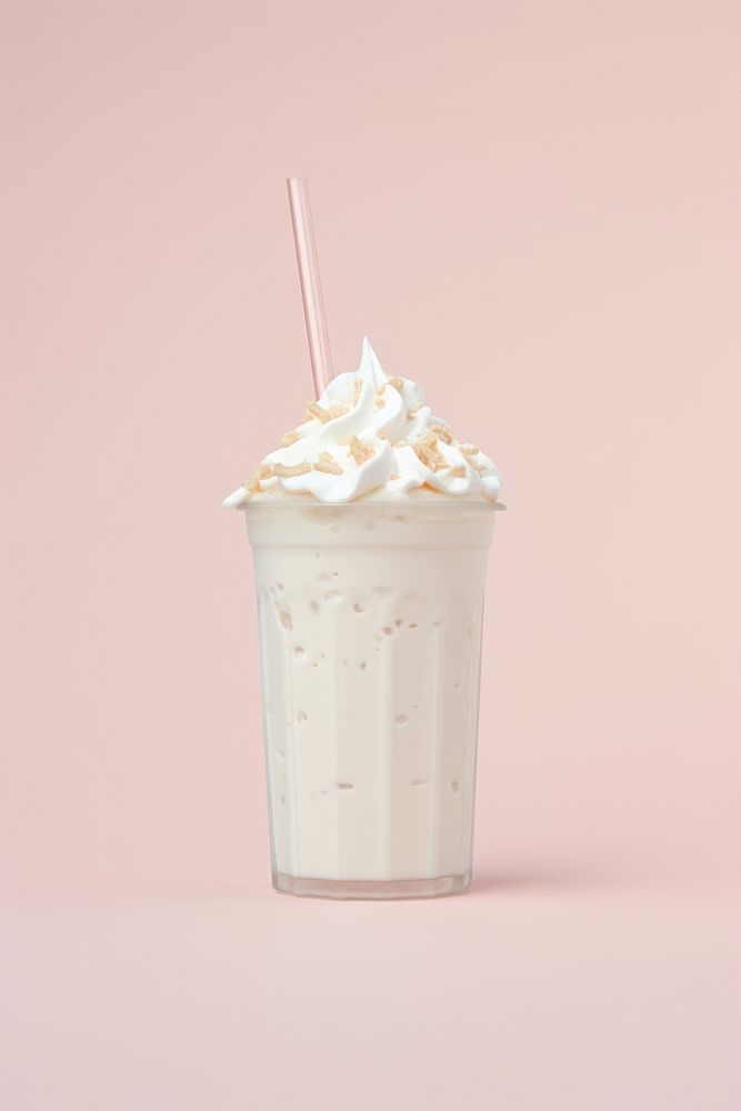 Milk shake with topping milkshake dessert cream.