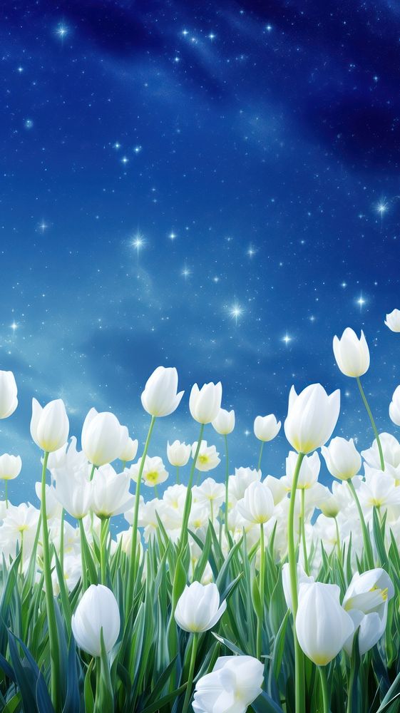 White tulips field landscape backgrounds outdoors flower.