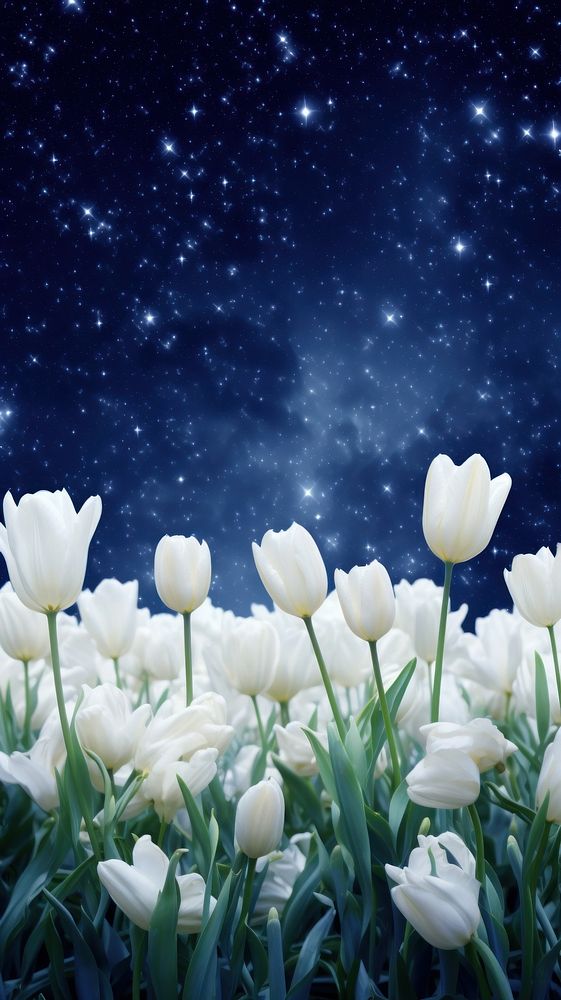 White tulips field landscape backgrounds outdoors flower.