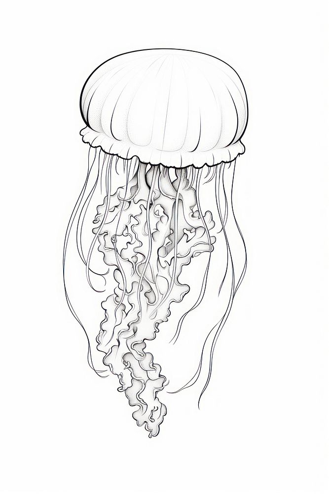 A jellyfish invertebrate creativity monochrome. AI generated Image by rawpixel.