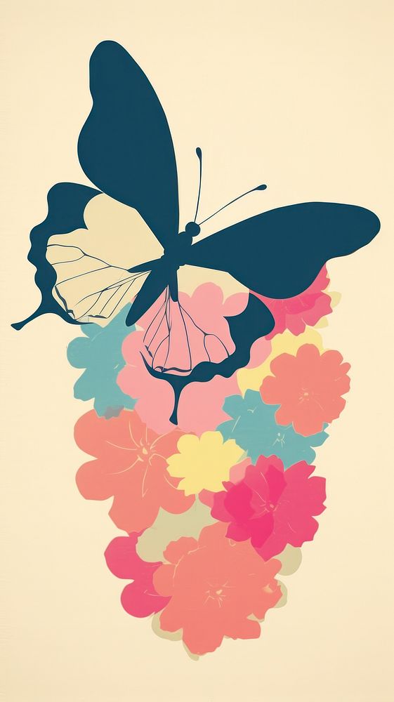 Butterfly pattern flower petal. AI generated Image by rawpixel.
