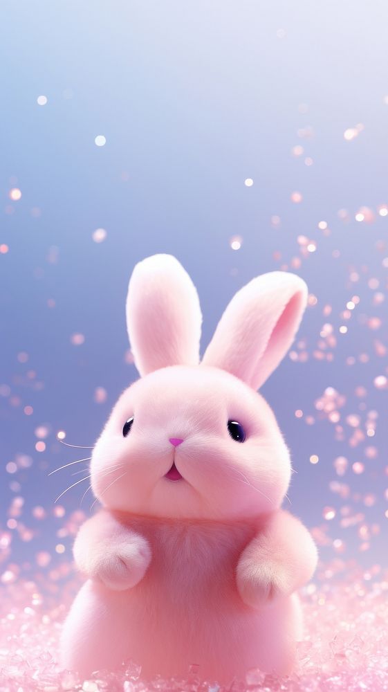 Cute rabbit dreamy wallpaper cartoon rodent animal.