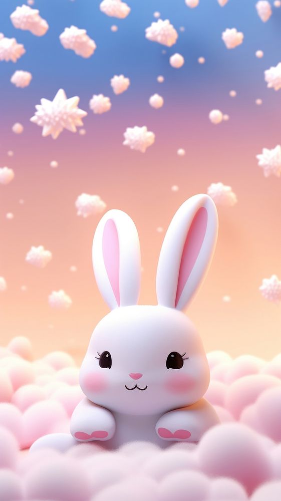 Cute rabbit dreamy wallpaper cartoon mammal representation.