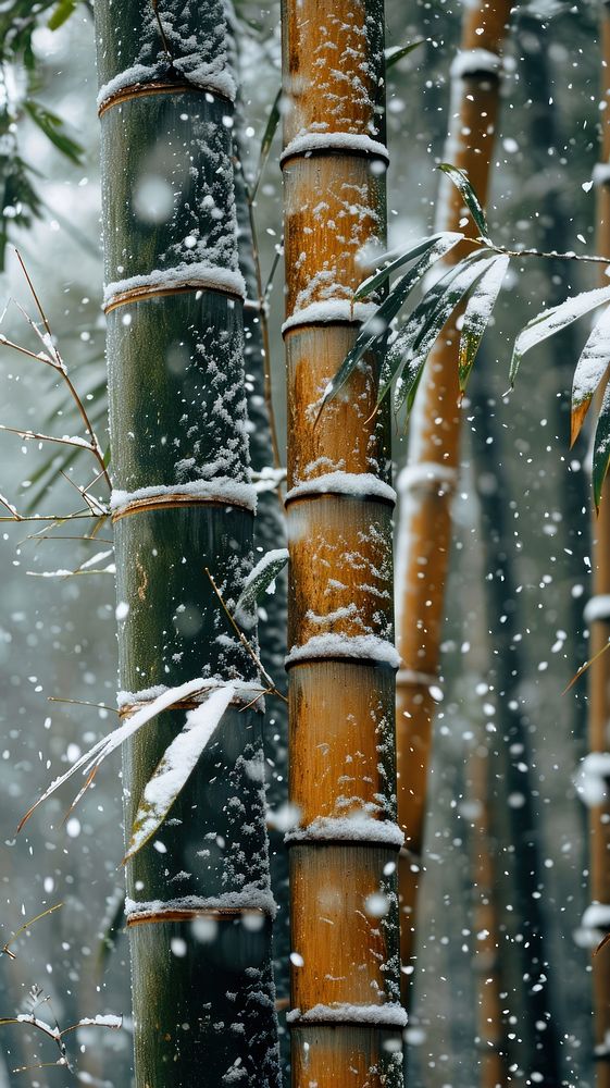  Nature outdoors winter bamboo. AI generated Image by rawpixel.