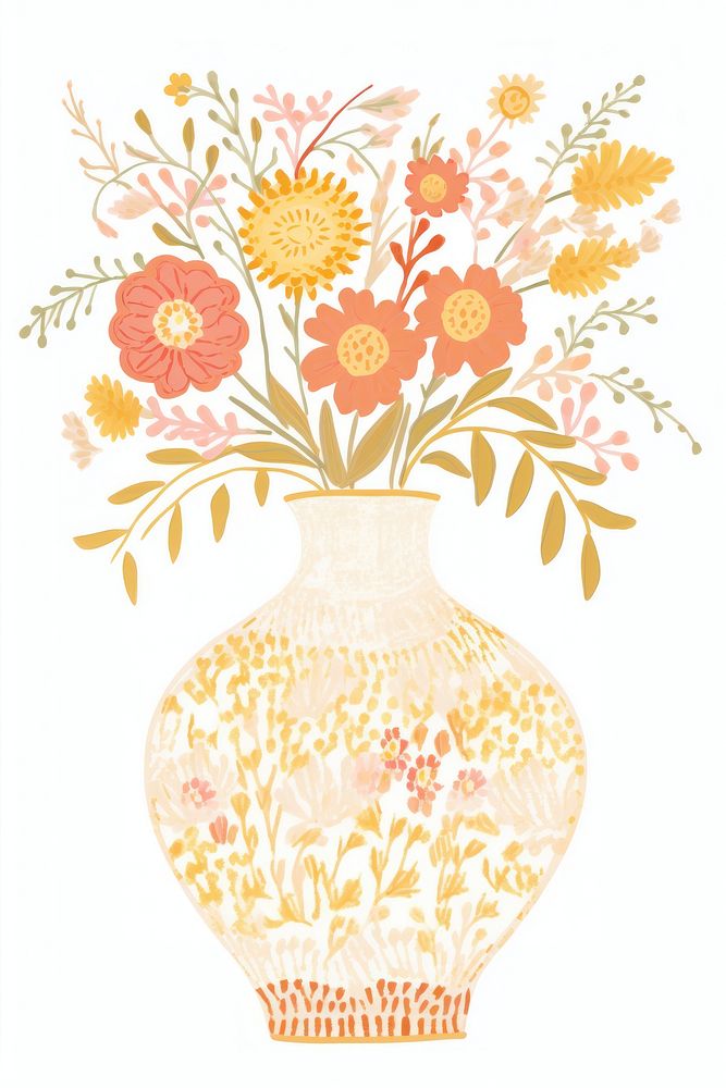 Flower vase pattern art painting.