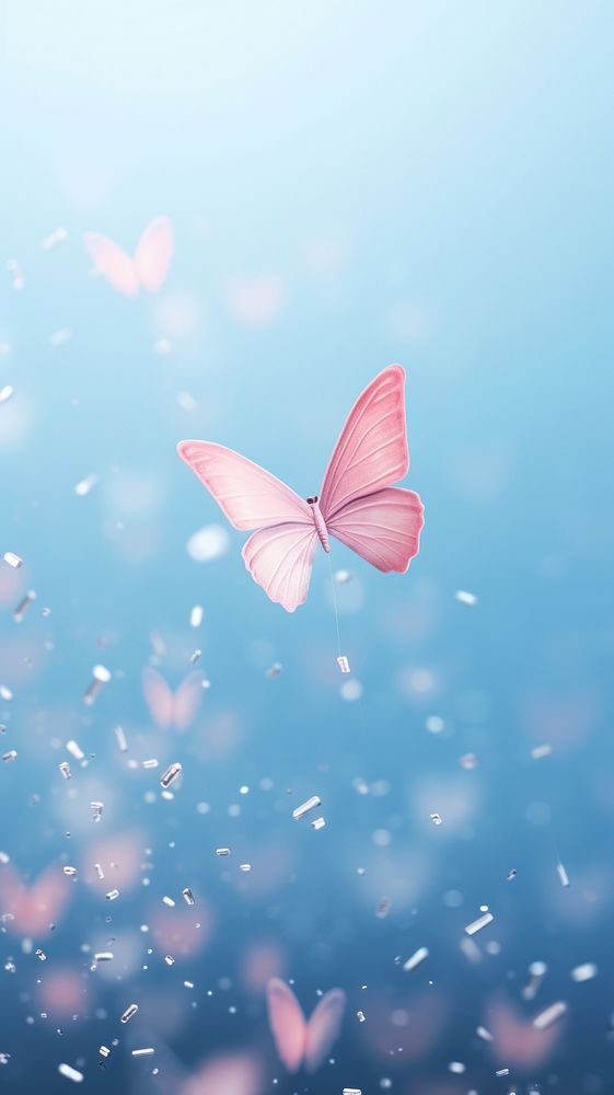 Cute butterfly dreamy wallpaper outdoors | Free Photo Illustration