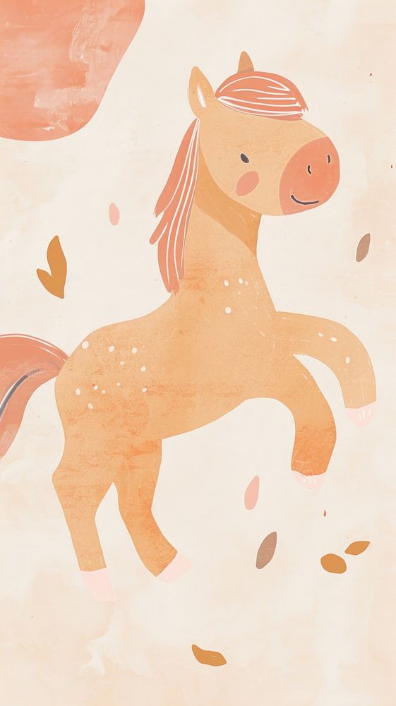 Cute pony illustration painting cartoon drawing.