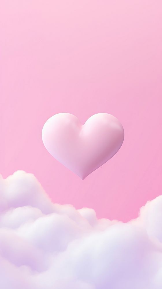 Heart and cloud backgrounds pink pink background. AI generated Image by rawpixel.