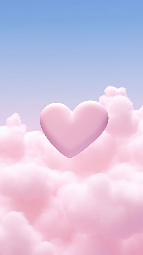 Heart and cloud backgrounds balloon pink. AI generated Image by rawpixel.
