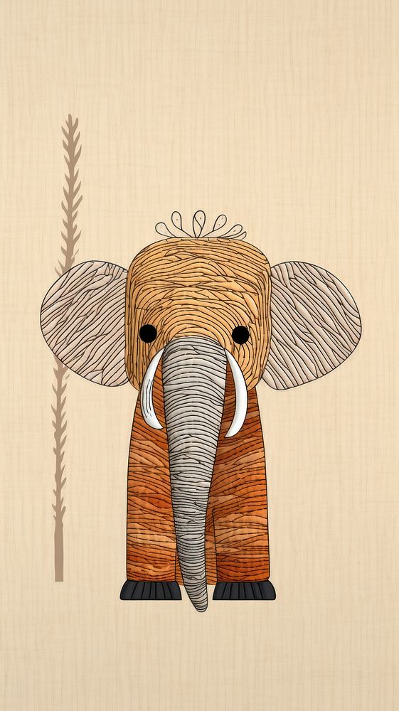Cute mammoth elephant wildlife animal.