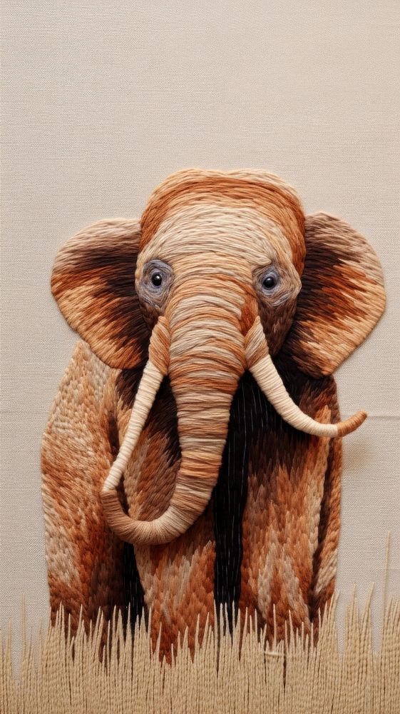 Cute mammoth wildlife elephant animal.