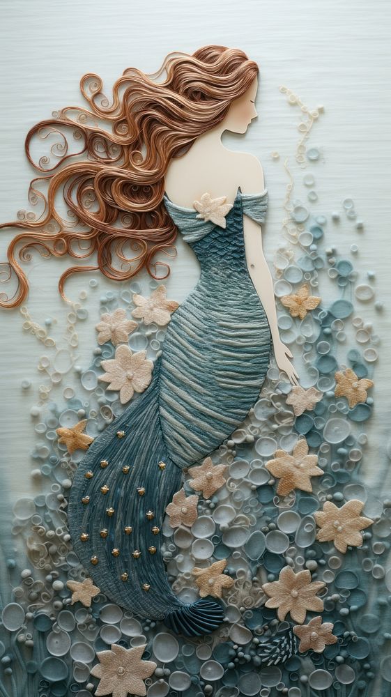 Cute mermaid dress wall art.