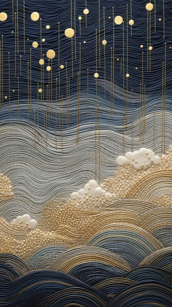 Embroidery of sky pattern art tranquility.