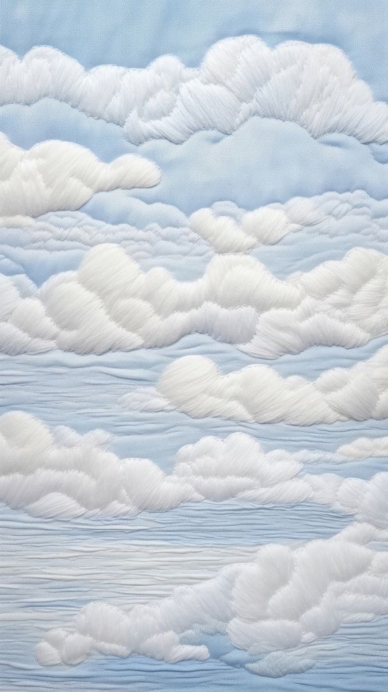 Embroidery of sky outdoors nature cloud.