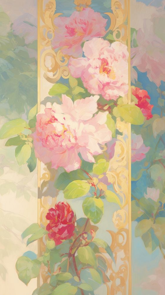 White floral painting graphics blossom.