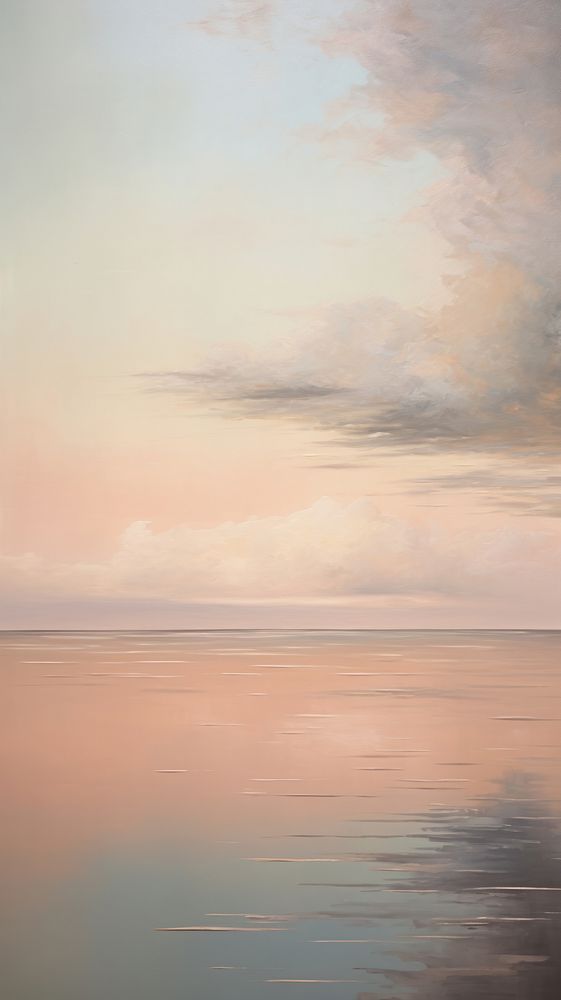  Lake outdoors painting horizon. AI generated Image by rawpixel.