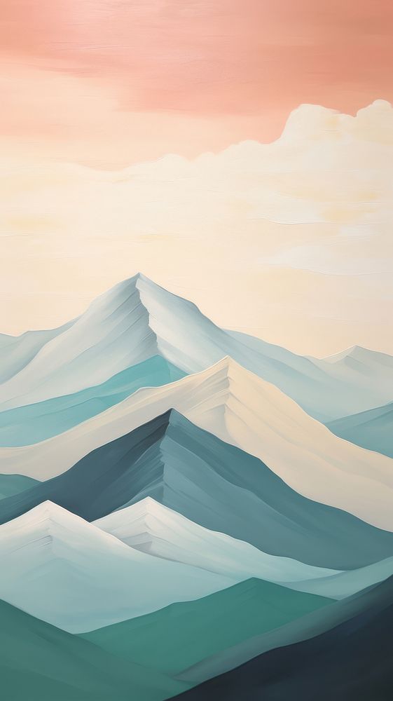  Mountain painting landscape mountain. AI generated Image by rawpixel.