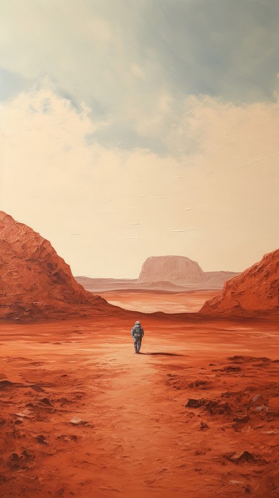  Mars outdoors nature desert. AI generated Image by rawpixel.