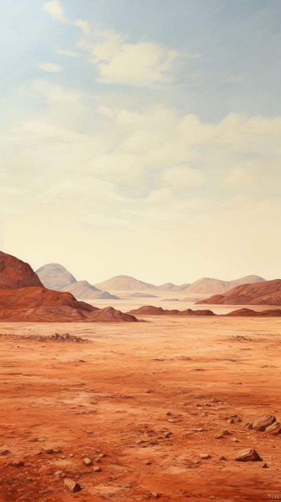  Mars landscape outdoors desert. AI generated Image by rawpixel.