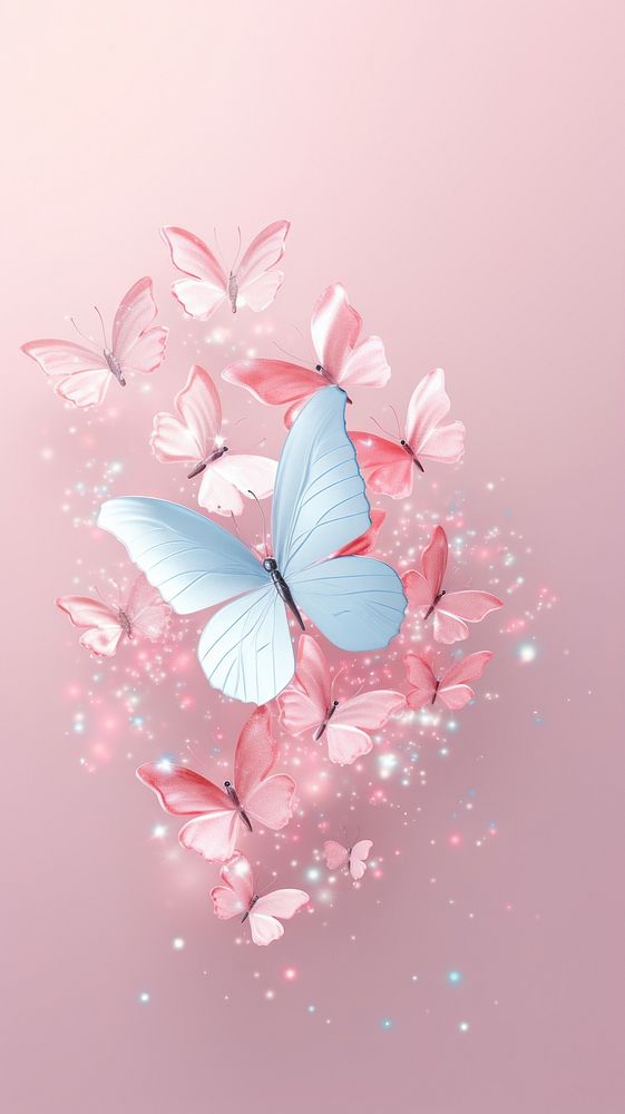 Minimal butterfly dreamy wallpaper flower petal plant.