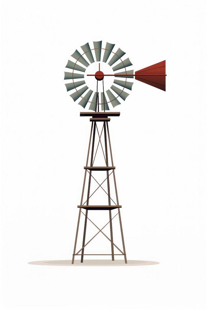 A farm windmill turbine machine white background. AI generated Image by rawpixel.