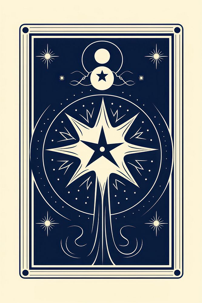 A tarot card with Esoteric mystical element symbol illuminated creativity. AI generated Image by rawpixel.
