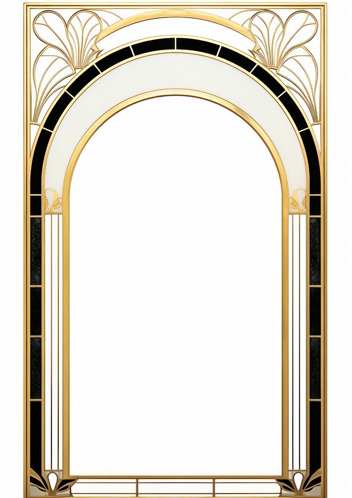 Minimal arch art nouveau architecture frame gold.
