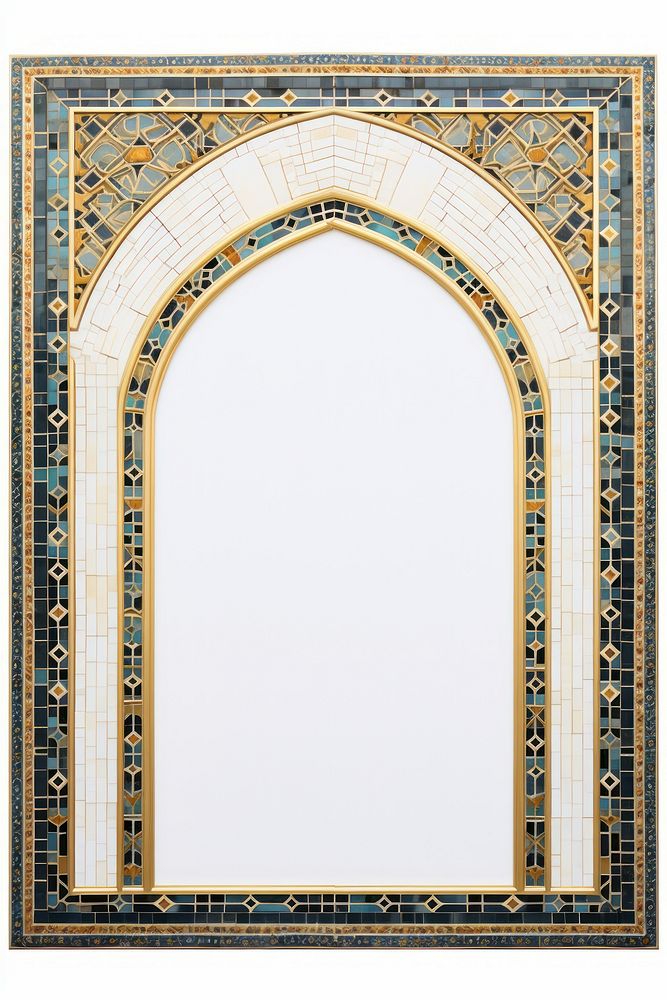 Arch art Christmas architecture mosaic frame.