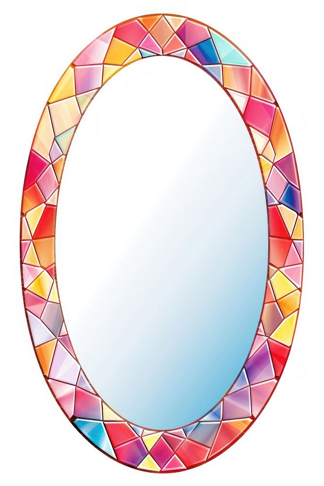 Oval mirror oval white background.