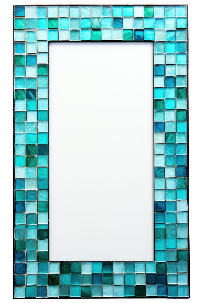 Rectangle turquoise mosaic art.