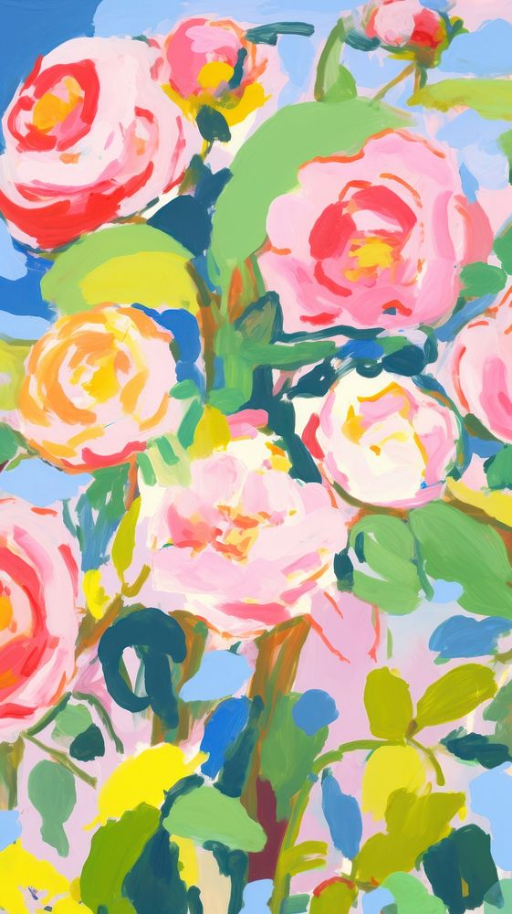 Roses garden painting art backgrounds.
