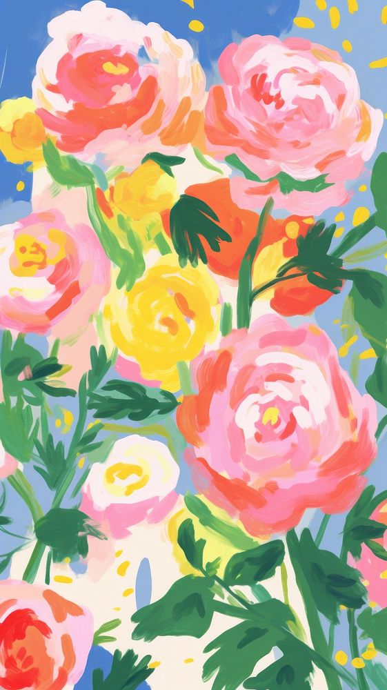 Roses garden painting art backgrounds.