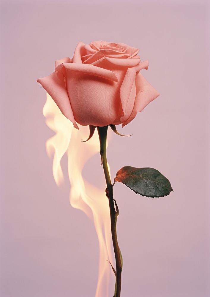 Aesthetic pink rose fire flower Premium Photo rawpixel