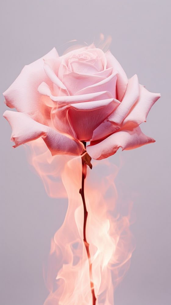 Aesthetic rose on fire flower petal plant.