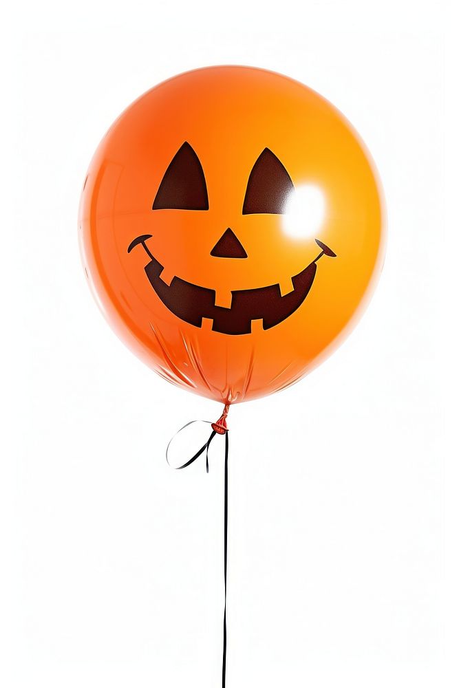 Halloween balloon white background jack-o'-lantern anthropomorphic.