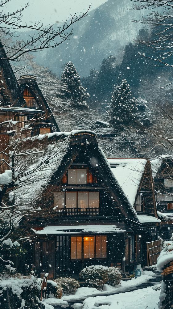  Architecture building winter nature. AI generated Image by rawpixel.