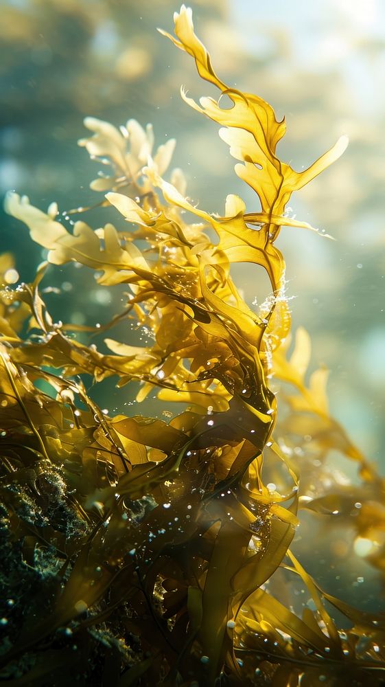  Underwater aquarium seaweed nature. AI generated Image by rawpixel.