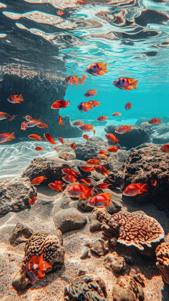  Underwater nature outdoors aquarium. AI generated Image by rawpixel.