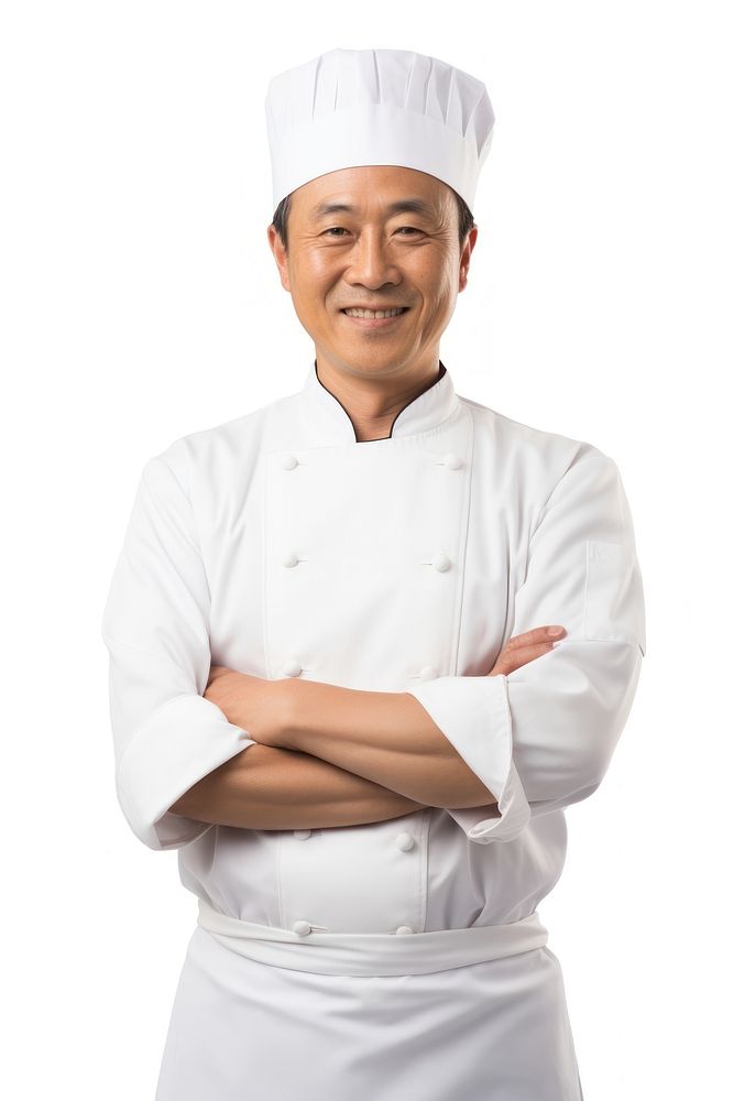  A chef standing white background protection. AI generated Image by rawpixel.