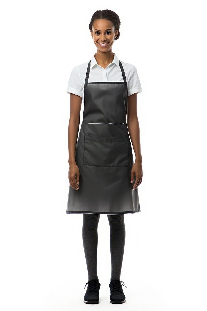 A cleaner standing apron white background. AI generated Image by rawpixel.