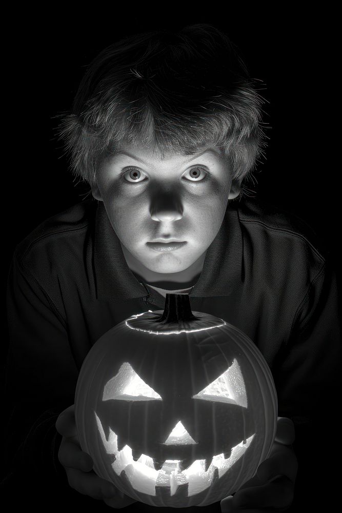 Kid spooky photography halloween portrait.