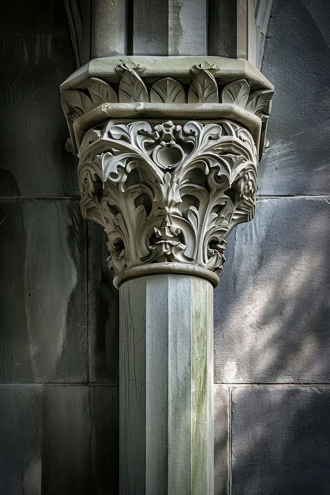 Random gothic of pillar architecture column representation.