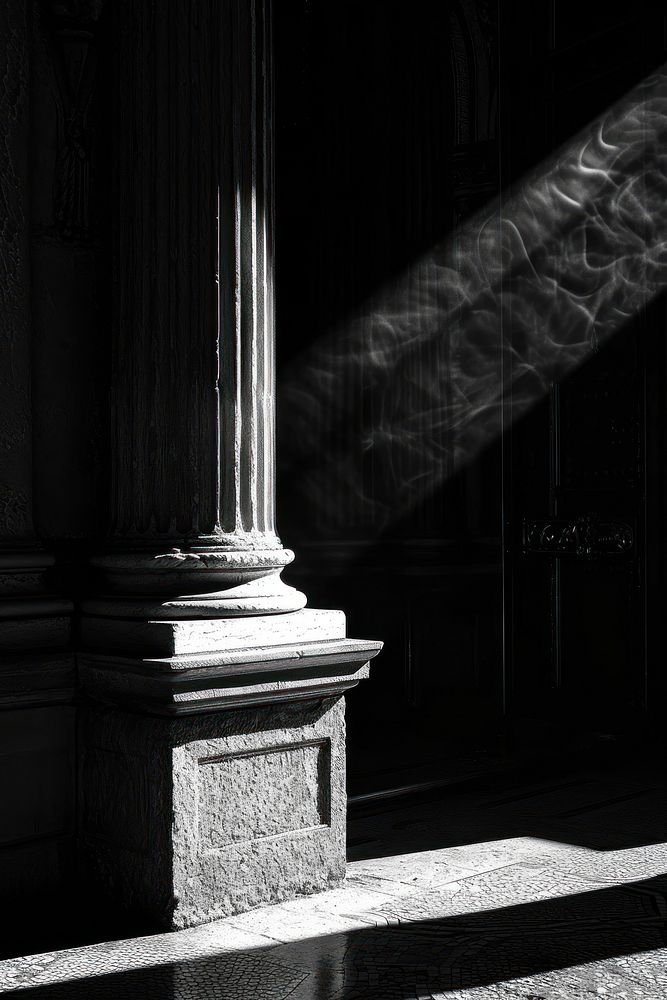 Random gothic pillar architecture column light.